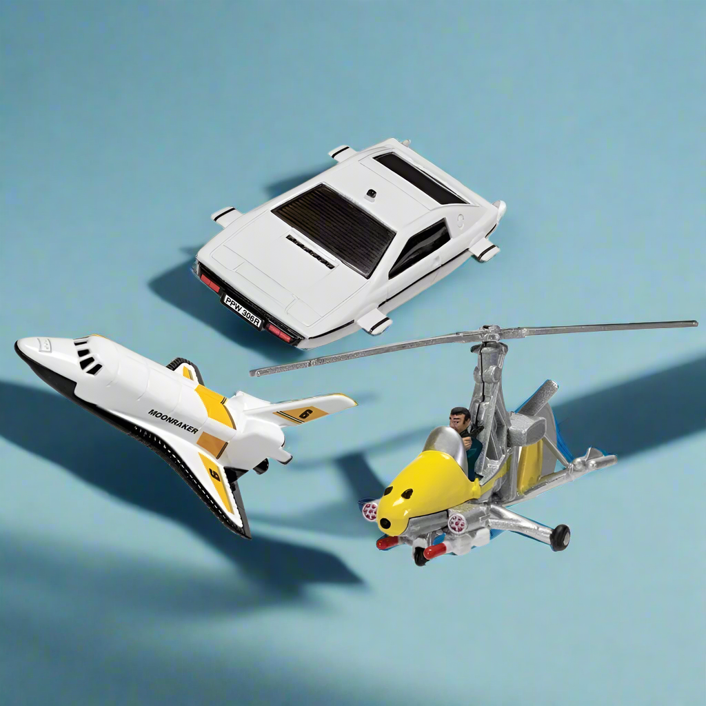 James Bond Model Vehicle Trio - Little Nellie, Lotus Esprit &amp; Moonraker Shuttle Edition - By Corgi