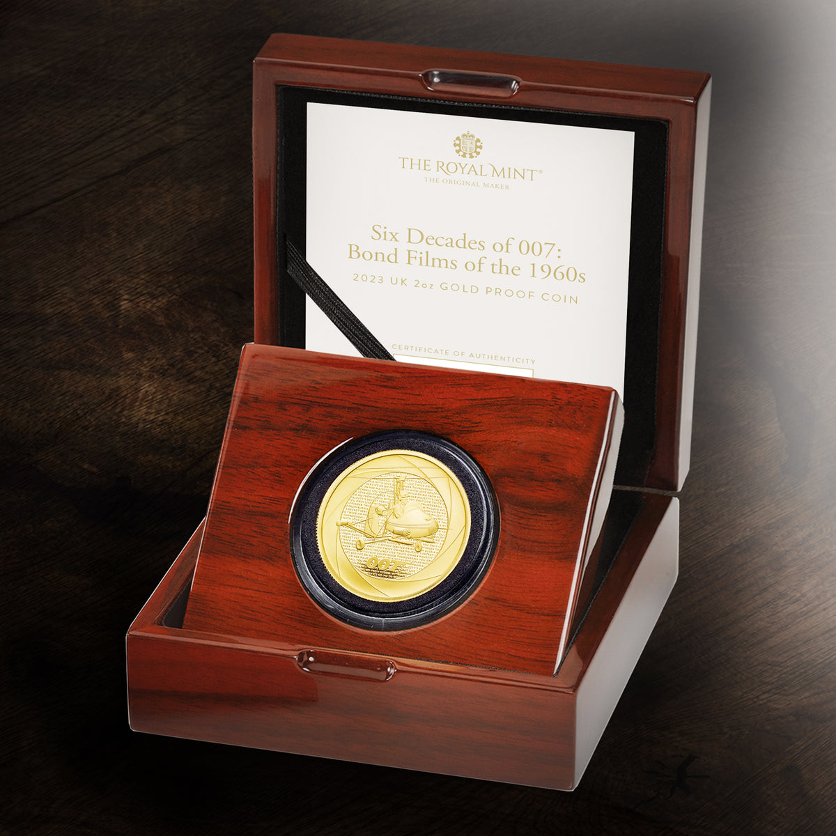 James Bond 2oz Gold Proof Coin - 1960s Numbered Edition - by The Royal Mint