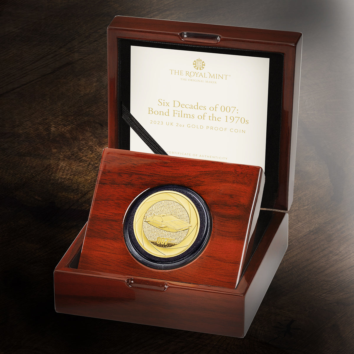 James Bond 2oz Gold Proof Coin - 1970s Numbered Edition - by The Royal Mint