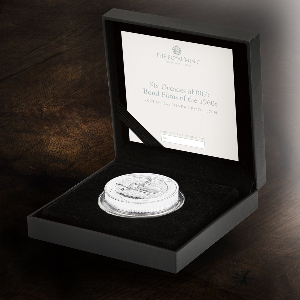 James Bond 2oz Silver Proof Coin - 1960s Numbered Edition - by The Royal Mint