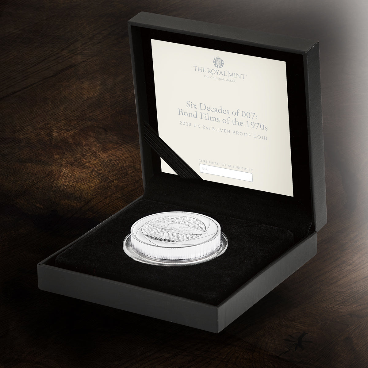 James Bond 2oz Silver Proof Coin - 1970s Numbered Edition - by The Royal Mint