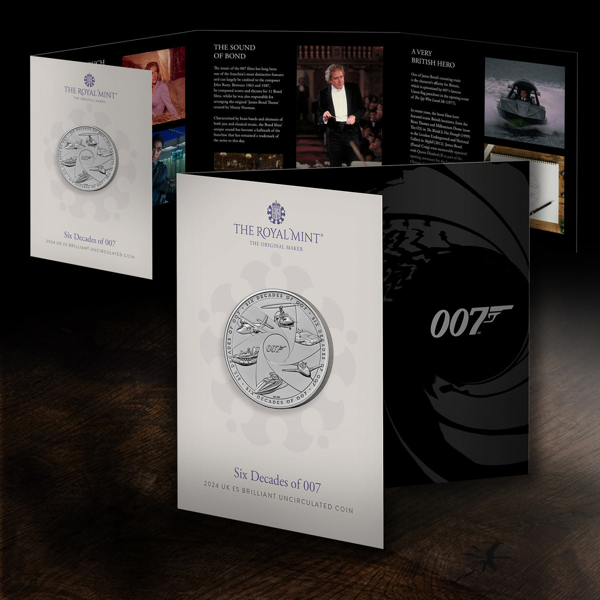 James Bond £5 Crown Brilliant Uncirculated Coin - Six Decades Edition - By The Royal Mint 007Store