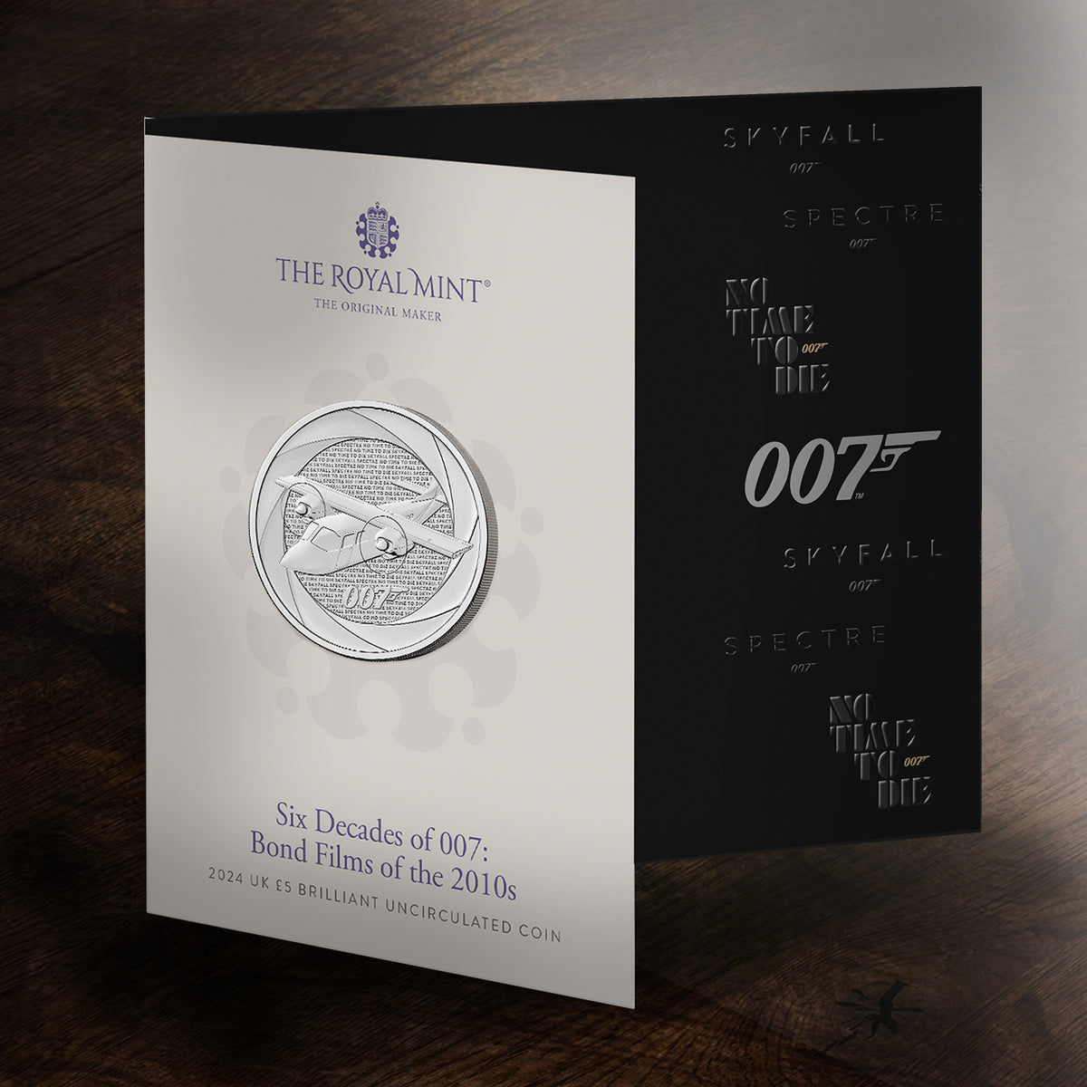 James Bond 5-Pfund-Krone, Stempelglanz-Münze – Ausgabe der 1990er – von der Royal Mint