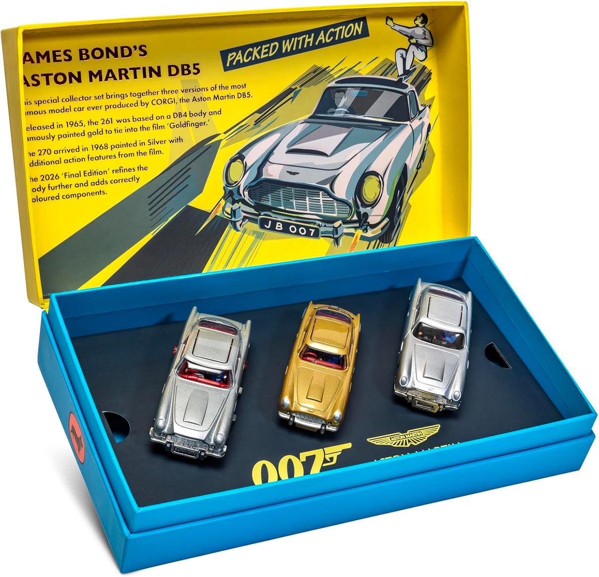 James Bond Aston Martin DB5 Model Car Collector Set - 70th Anniversary Edition - By Corgi (Pre-order)