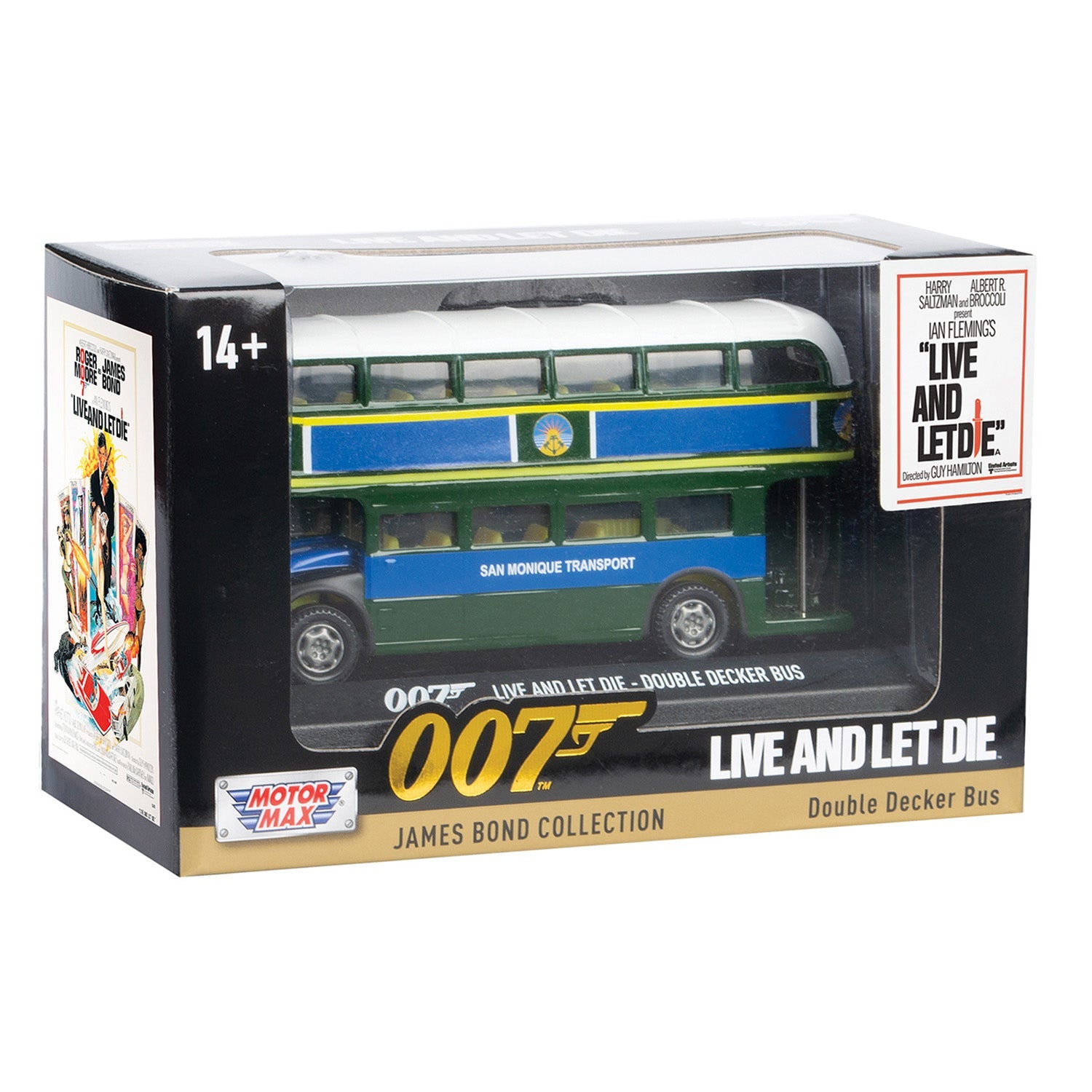 James Bond San Monique Model Bus - Live And Let Die Edition - By Motormax 007Store