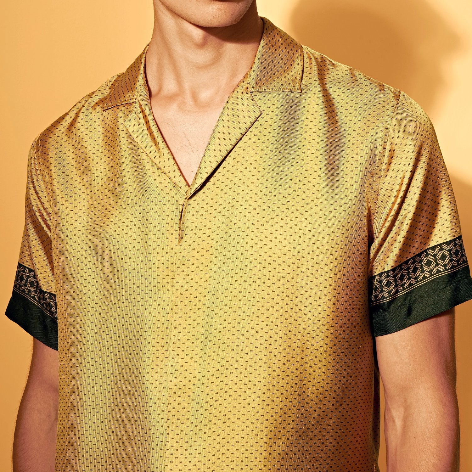 James Bond Gold Silk Shirt - By Orlebar Brown | 007Store James Bond Gold Silk Shirt - By Orlebar Brown | 007Store
