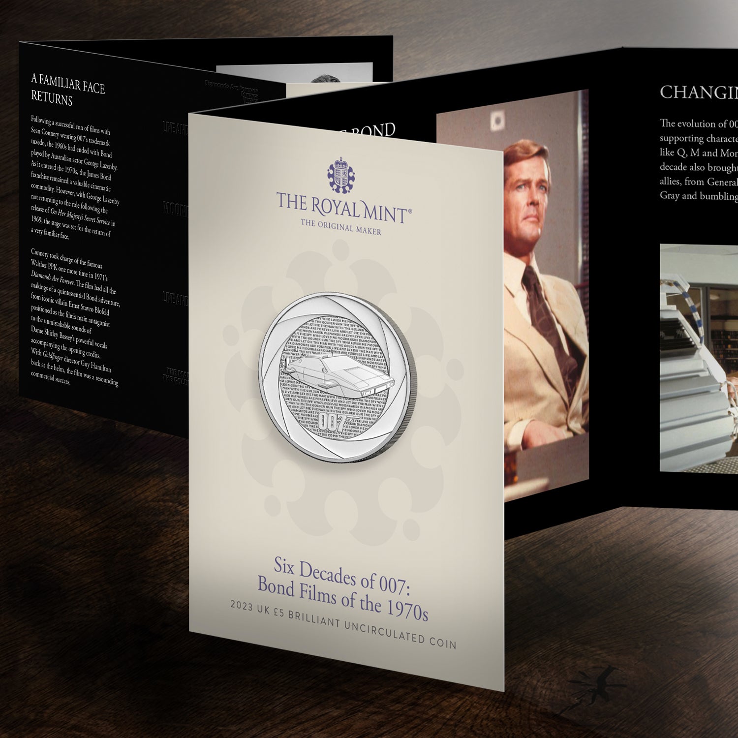 James Bond £5 Crown Brilliant Uncirculated Coin - 1970s Edition - by The Royal Mint 007Store