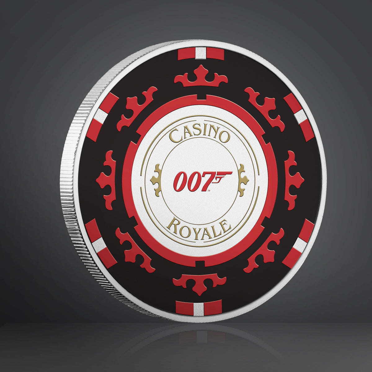 James Bond 1oz Silver Casino Chip Coloured Coin - Casino Royale Limited Edition - By The Perth Mint