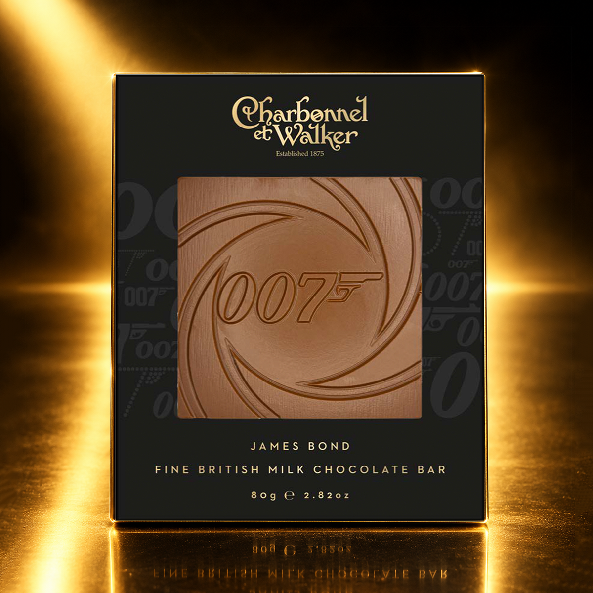 James Bond Gun Barrel Milk Chocolate Bar (80g) - By Charbonnel et Walker