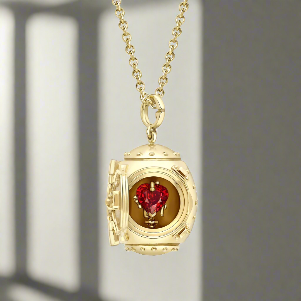 Fabergé x 007 Goldfinger Egg Safe Locket with Ruby Heart Surprise