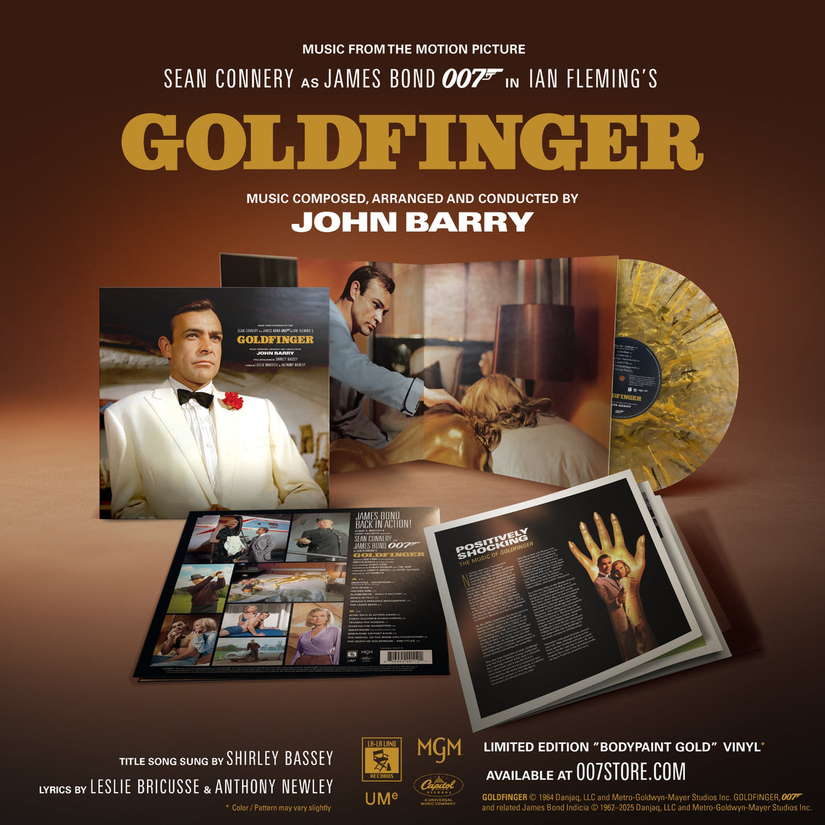 James Bond Goldfinger Soundtrack 12&quot; Vinyl LP - Exclusive Bodypaint Edition (Pre-order) 007Store