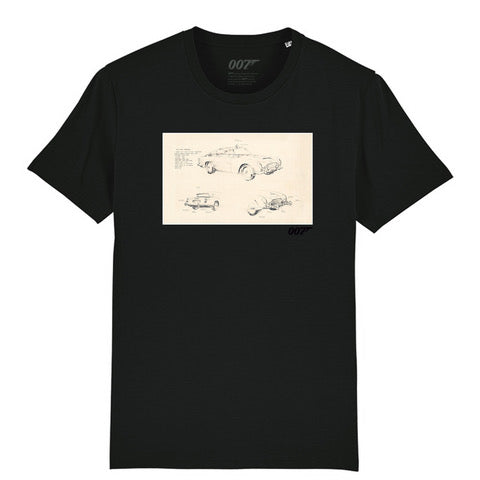 James Bond DB5 Sketch T-Shirt (2 colours) 007Store