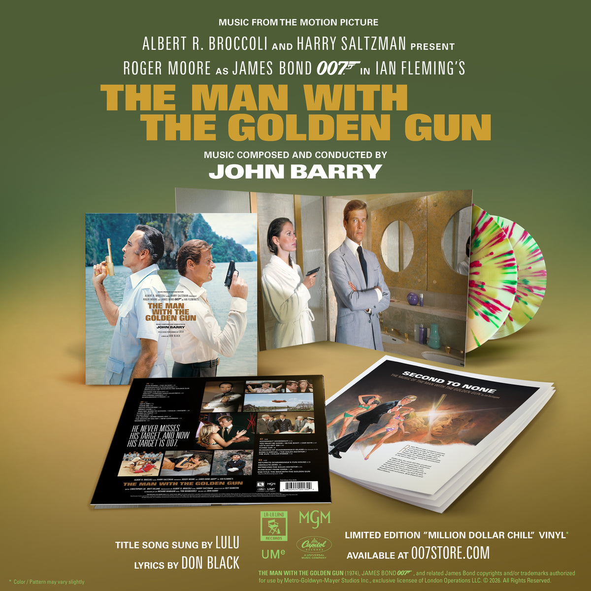James Bond The Man With The Golden Gun Soundtrack Double 12" Vinyl LP - Exclusive Million Dollar Chill Edition (Pre-order)