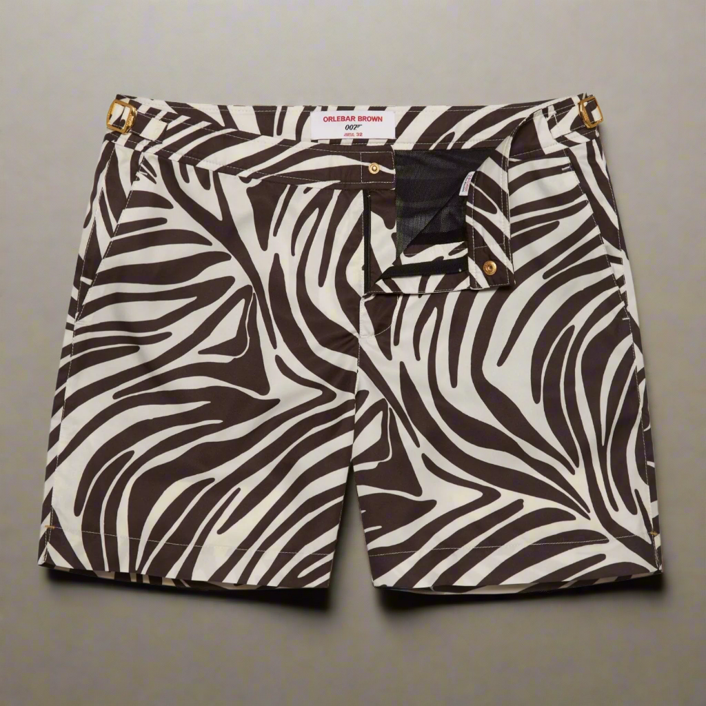 James Bond Zebra Swim Shorts - By Orlebar Brown | 007Store James Bond Zebra Swim Shorts - By Orlebar Brown | 007Store
