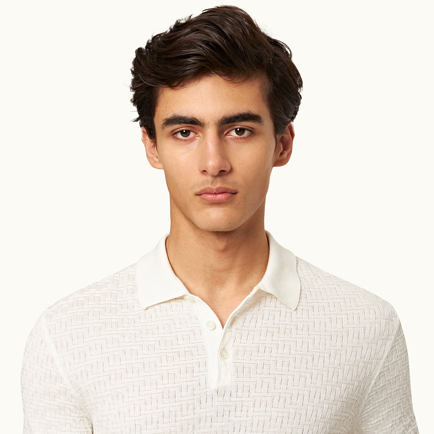 Louis Vuitton Monogram Silk Short Sleeved Shirt button up sand