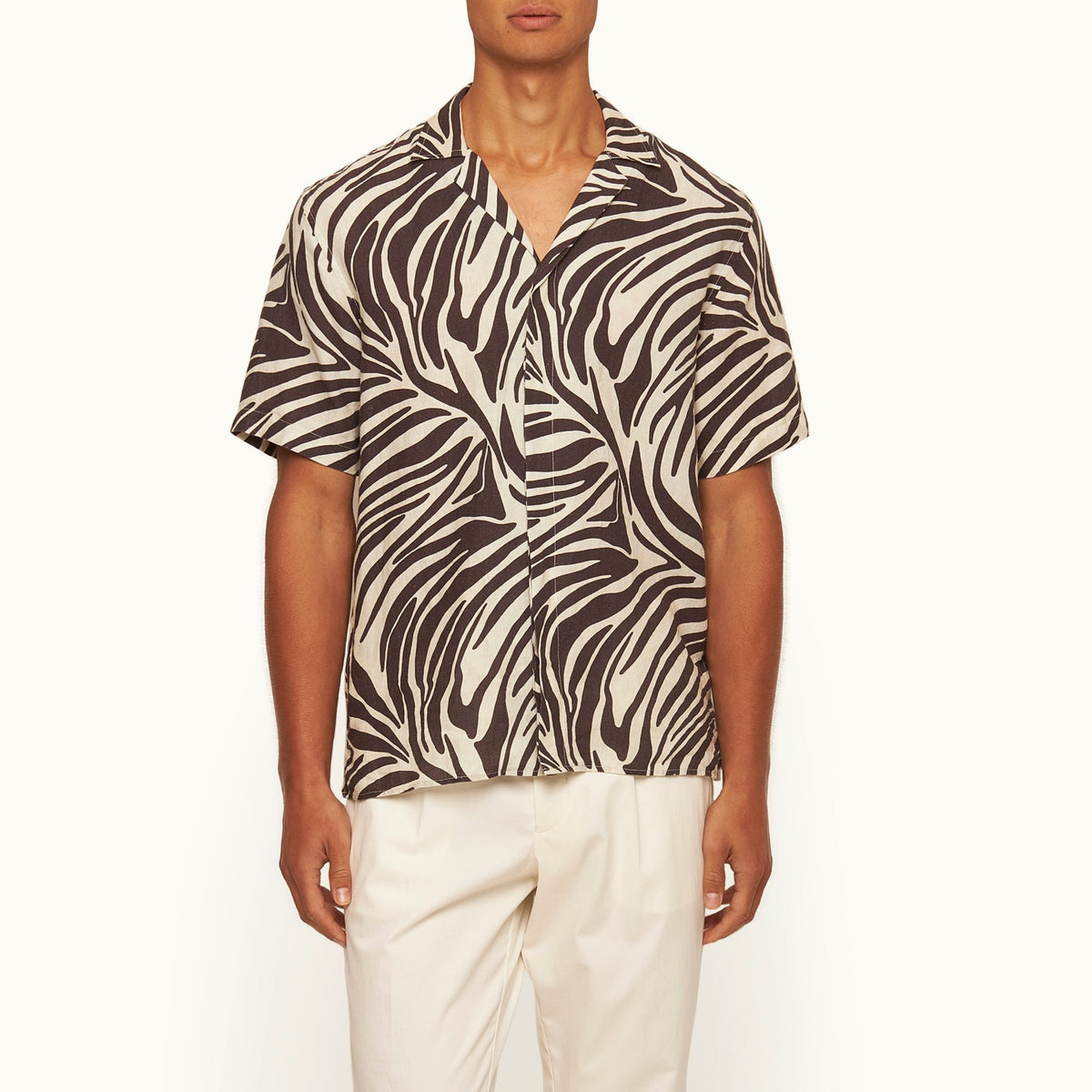 James Bond Zebra Linen Shirt - By Orlebar Brown (Pre-order) 007Store