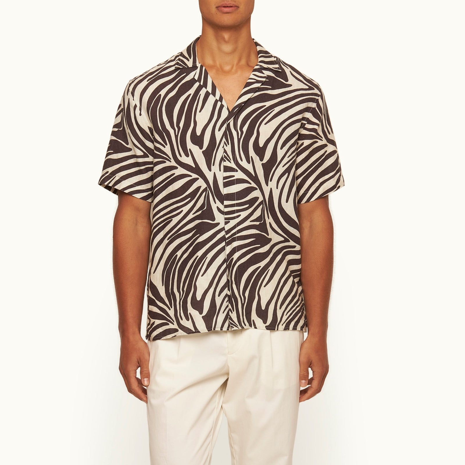 James Bond Zebra Linen Shirt - By Orlebar Brown 007Store