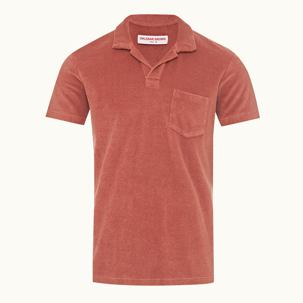 James Bond Terracotta Towelling Polo Shirt - By Orlebar Brown