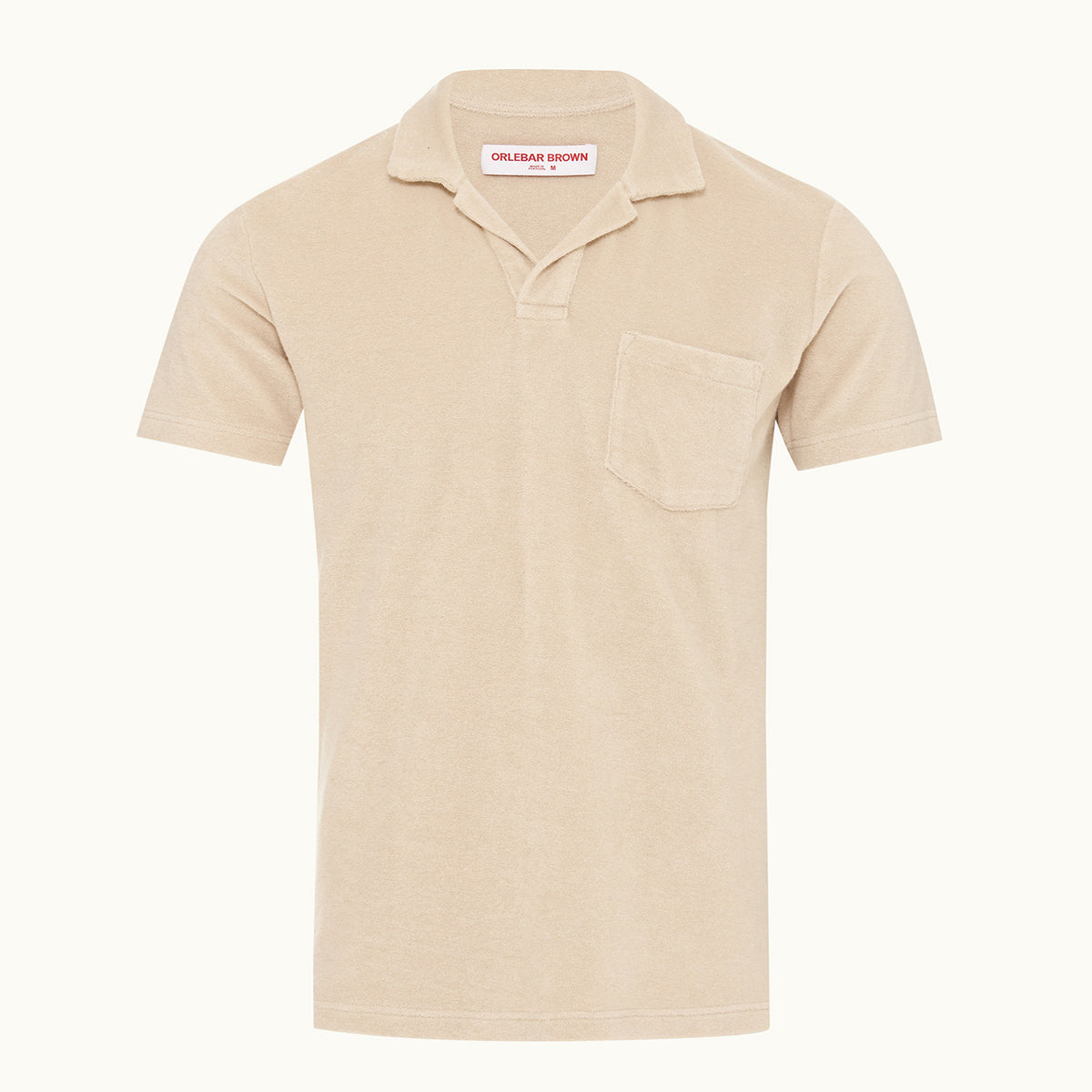 James Bond Taupe Towelling Polo Shirt - By Orlebar Brown