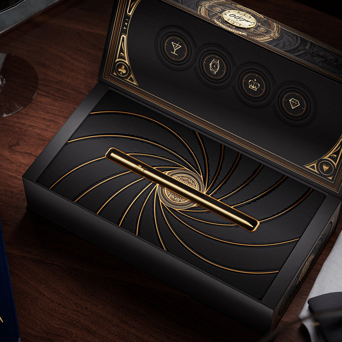 James Bond Secret Pen &amp; Card Box Set - Gold Edition - By theory11 007Store