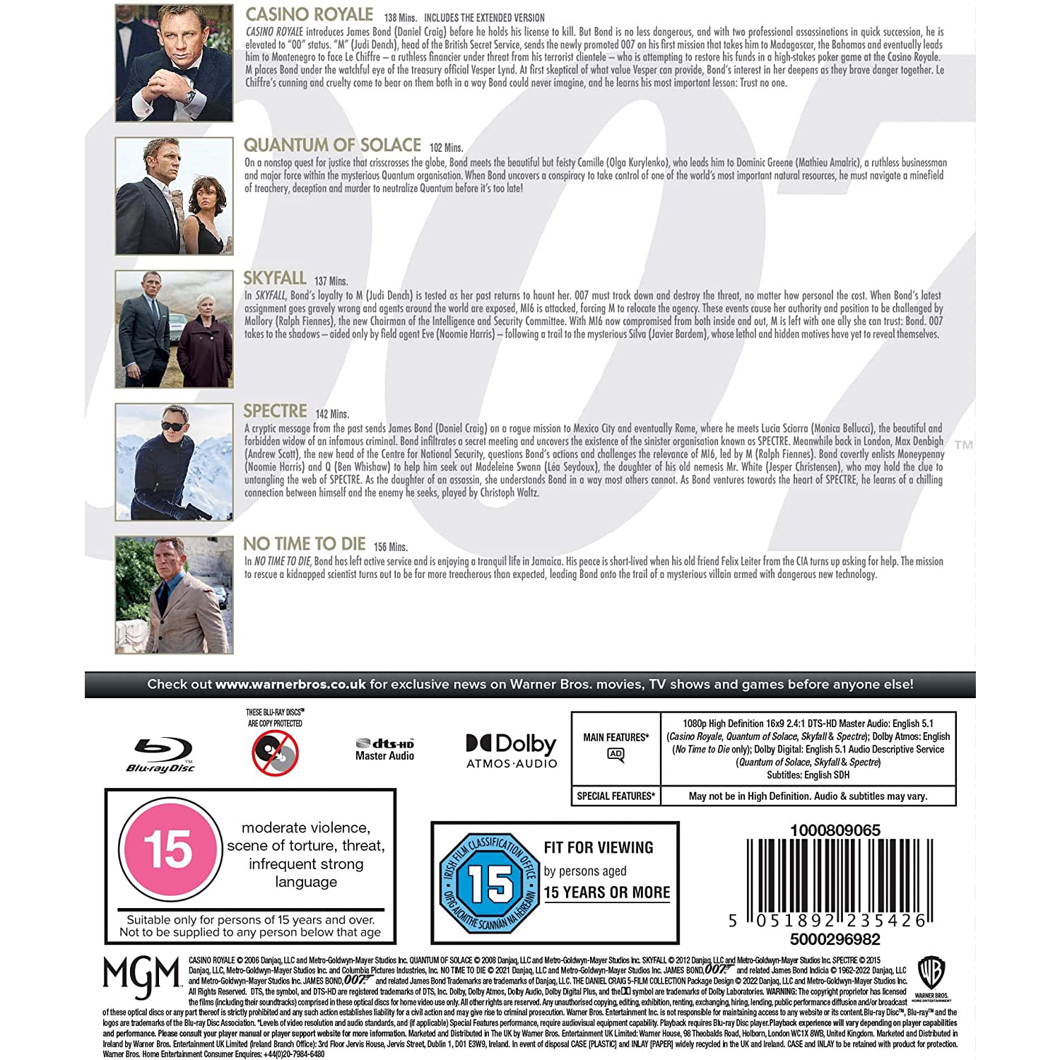 The Daniel Craig Collection Blue-Ray DVD Boxset | 007Store