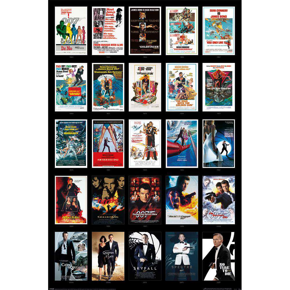 James Bond 25 Films Poster 007Store