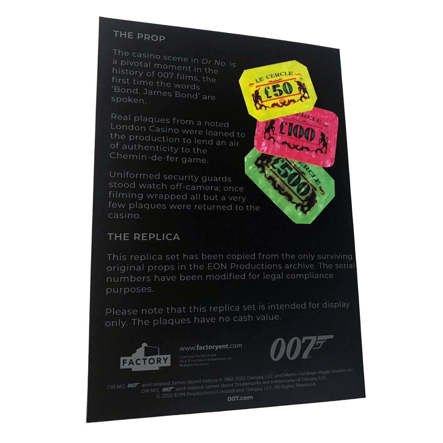 James Bond Casino Plaques Prop Replica Dr. No Edition US | 007Store James Bond Casino Plaques Prop Replica Dr. No Edition US | 007Store