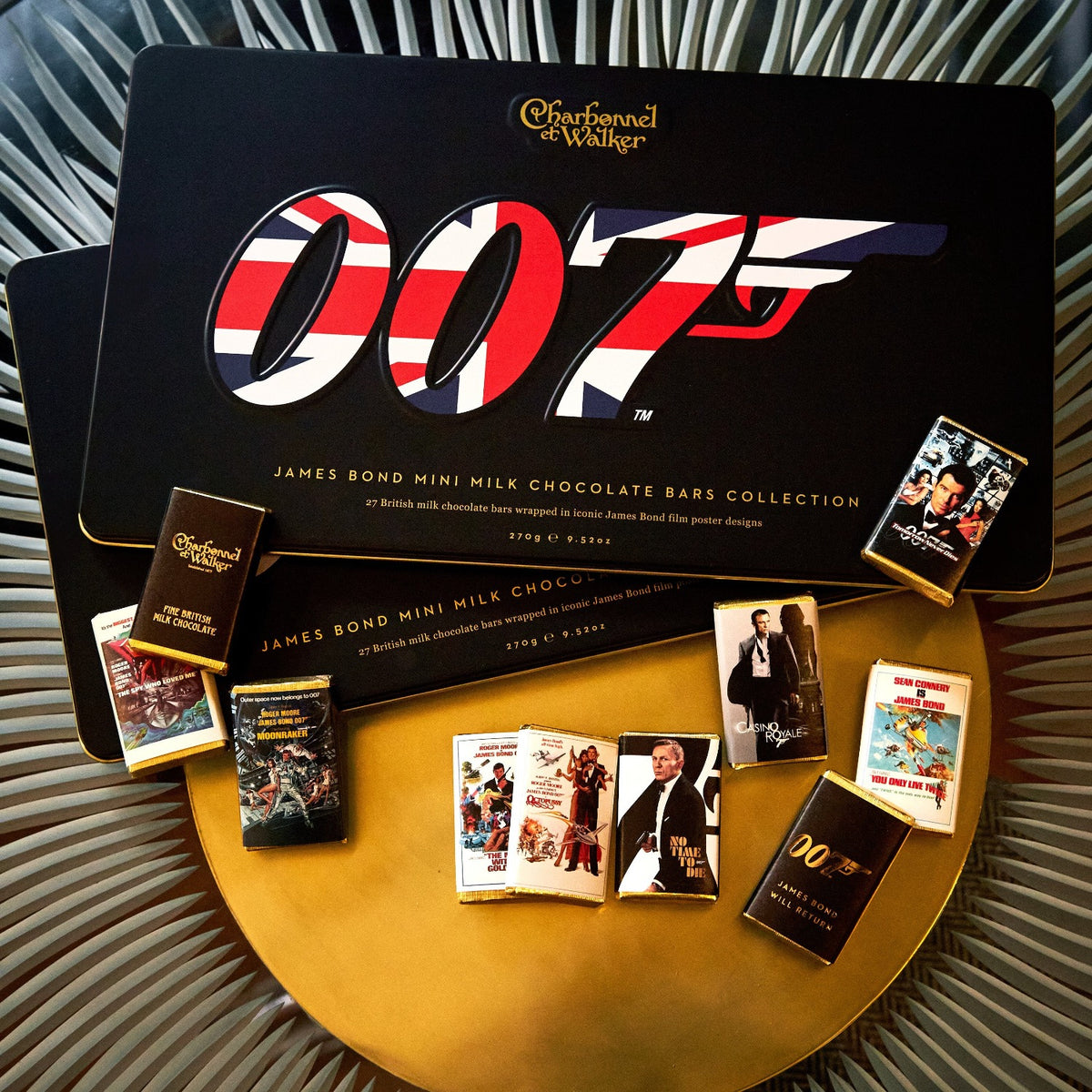 James Bond Mini-Milchschokoladenriegel in der Dose – von Charbonnel et Walker (270 g)