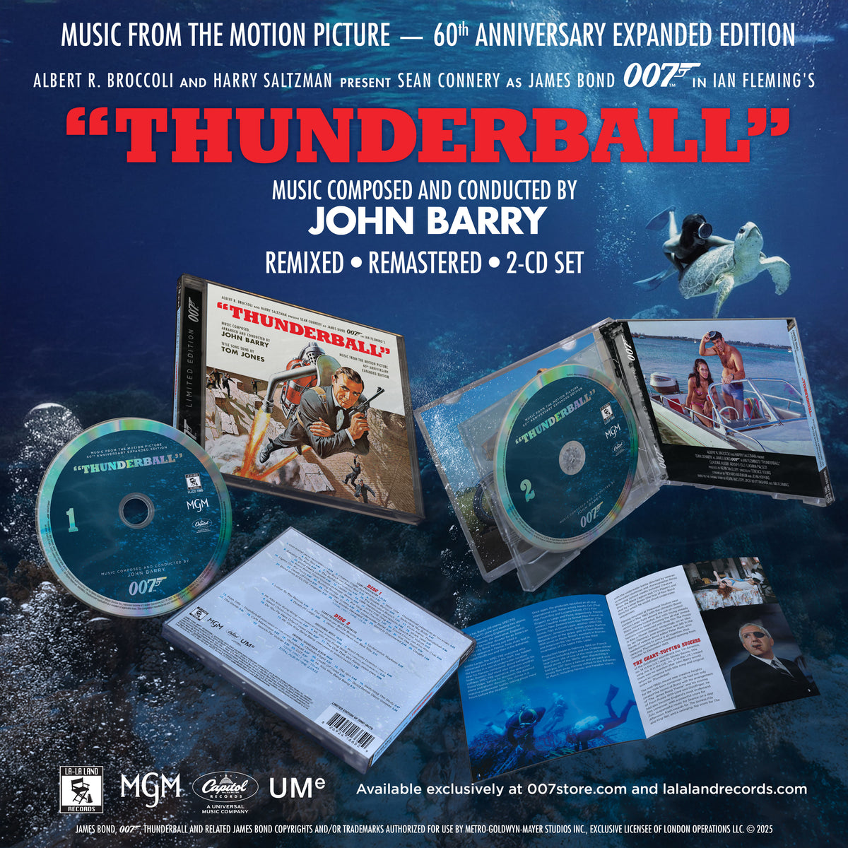 James Bond Thunderball Soundtrack Double CD Set - 60th Anniversary Expanded Remastered Edition (Pre-order)