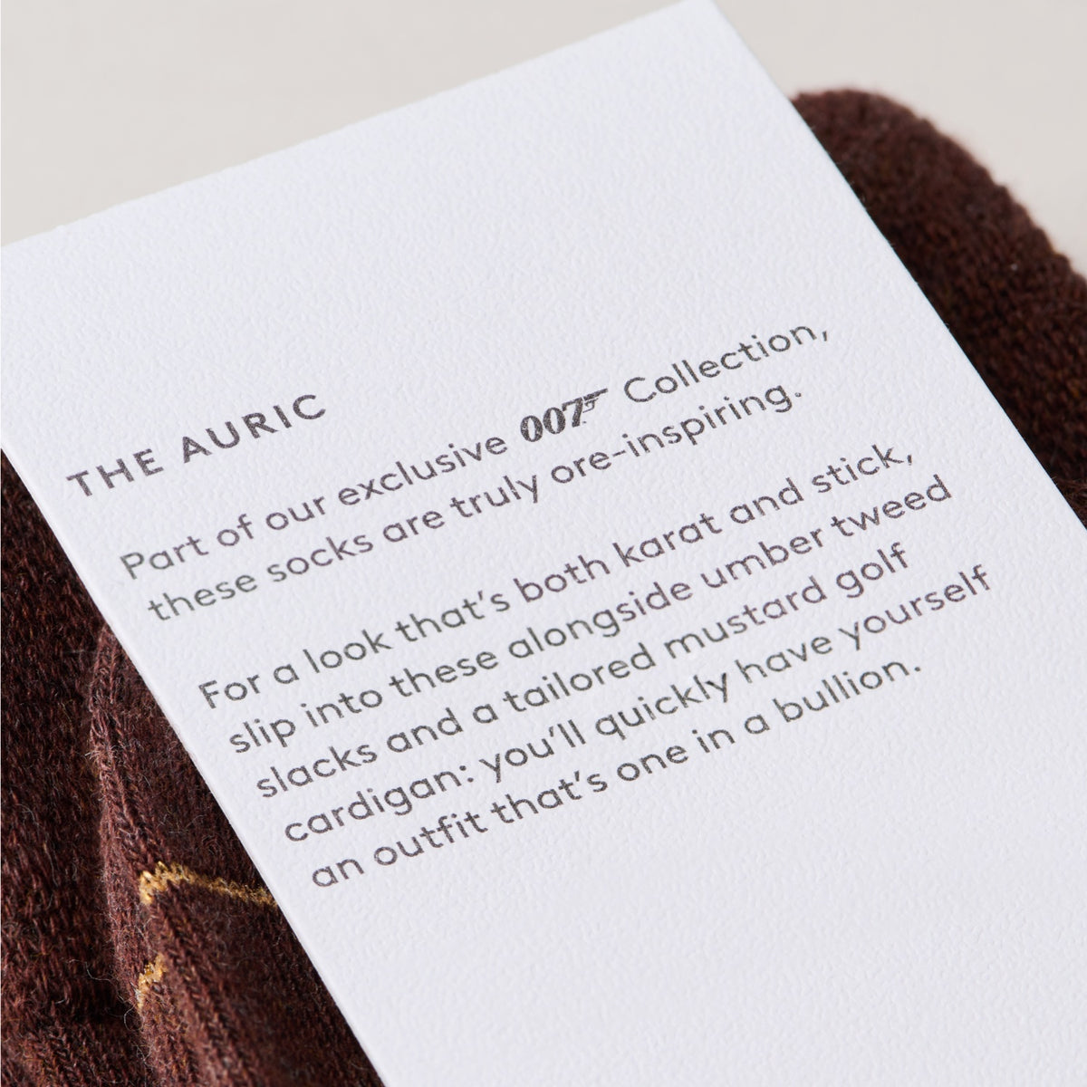 &quot;The Auric&quot; James Bond Socks - Goldfinger Edition - By The London Sock Exchange