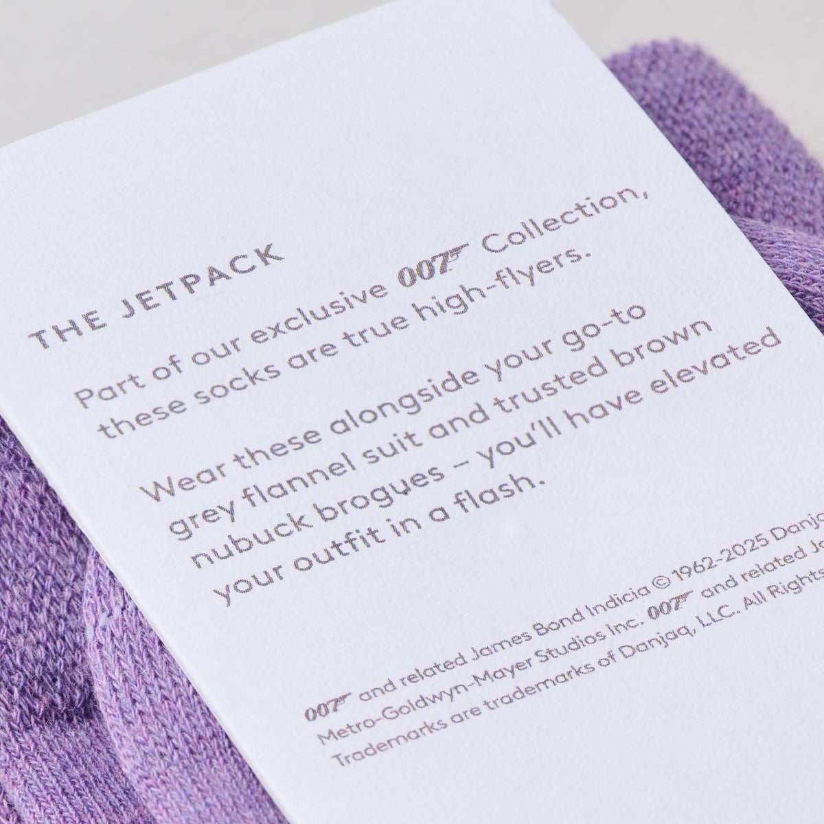 &quot;The Violet Jetpack&quot; James Bond Socks - Thunderball Anniversary Edition - By The London Sock Exchange 007Store