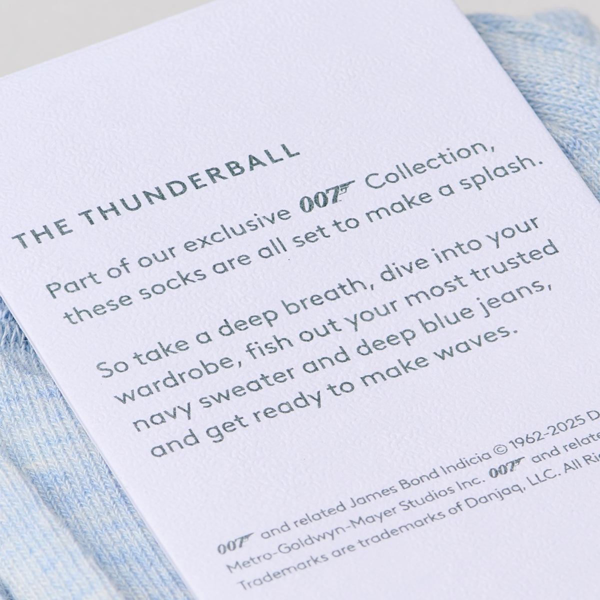 &quot;The Blue Thunderball&quot; James Bond Socks - Thunderball Anniversary Edition - By The London Sock Exchange 007Store