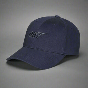 James Bond 007 Embroidered Baseball Cap - Grey on Navy (Outlet Item)
