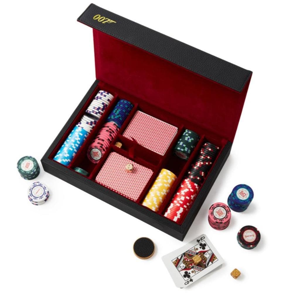 James Bond 007 Personalised Leather-covered Poker Set