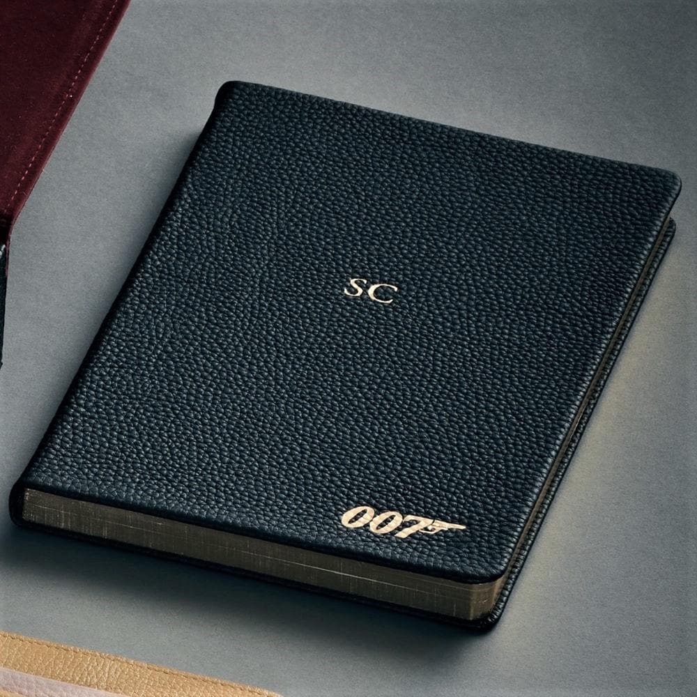 007 Personalised Pebble-grain Leather Notebook (A5) STATIONERY Plinth 
