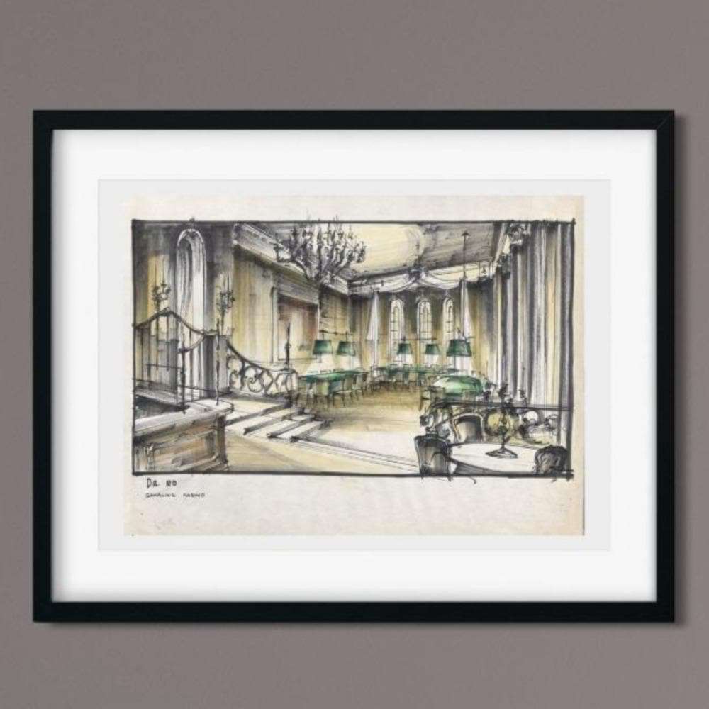James Bond Ken Adam Casino Art Print - Dr. No Numbered Edition (Unframed) 007Store