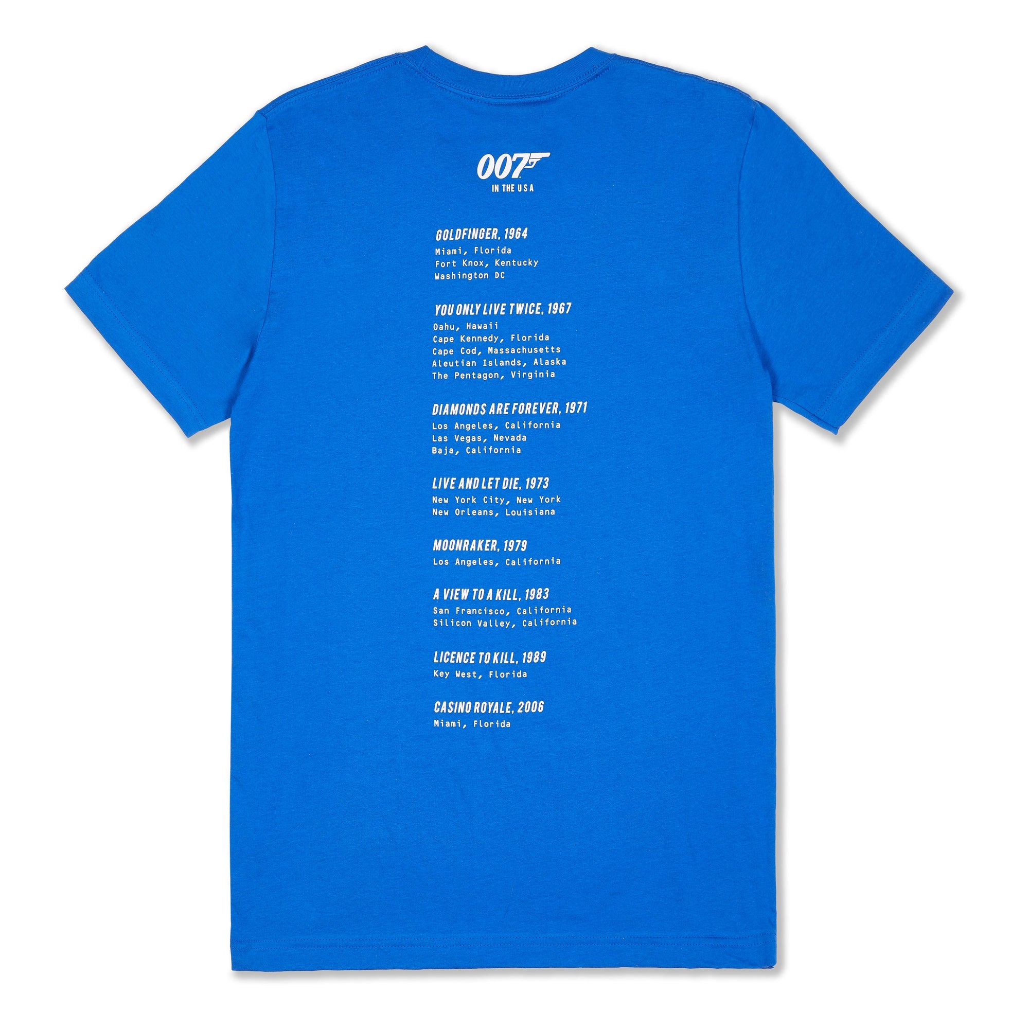 Royal Blue Bond In The USA T-Shirt (Outlet Item) 007Store