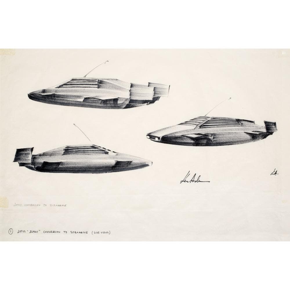 James Bond Ken Adam Lotus Esprit Art Print - The Spy Who Loved Me Numbered Edition (Unframed) 007Store