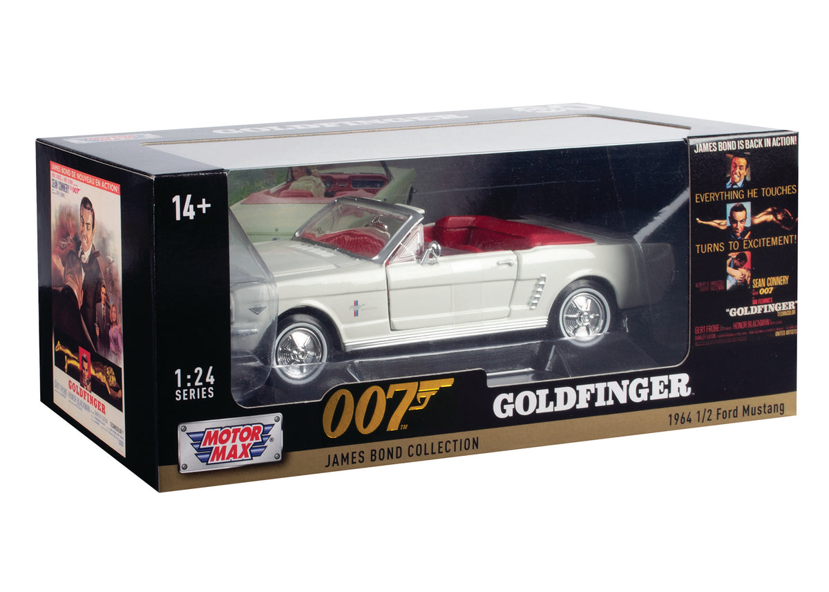 James Bond Ford Mustang Convertible Model Car - Goldfinger Edition - By Motormax