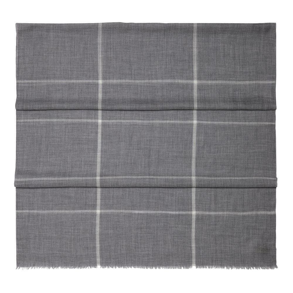Grey Check Fine Gauge Cashmere Scarf - The Living Daylights Limited Edition By N.Peal - 007STORE