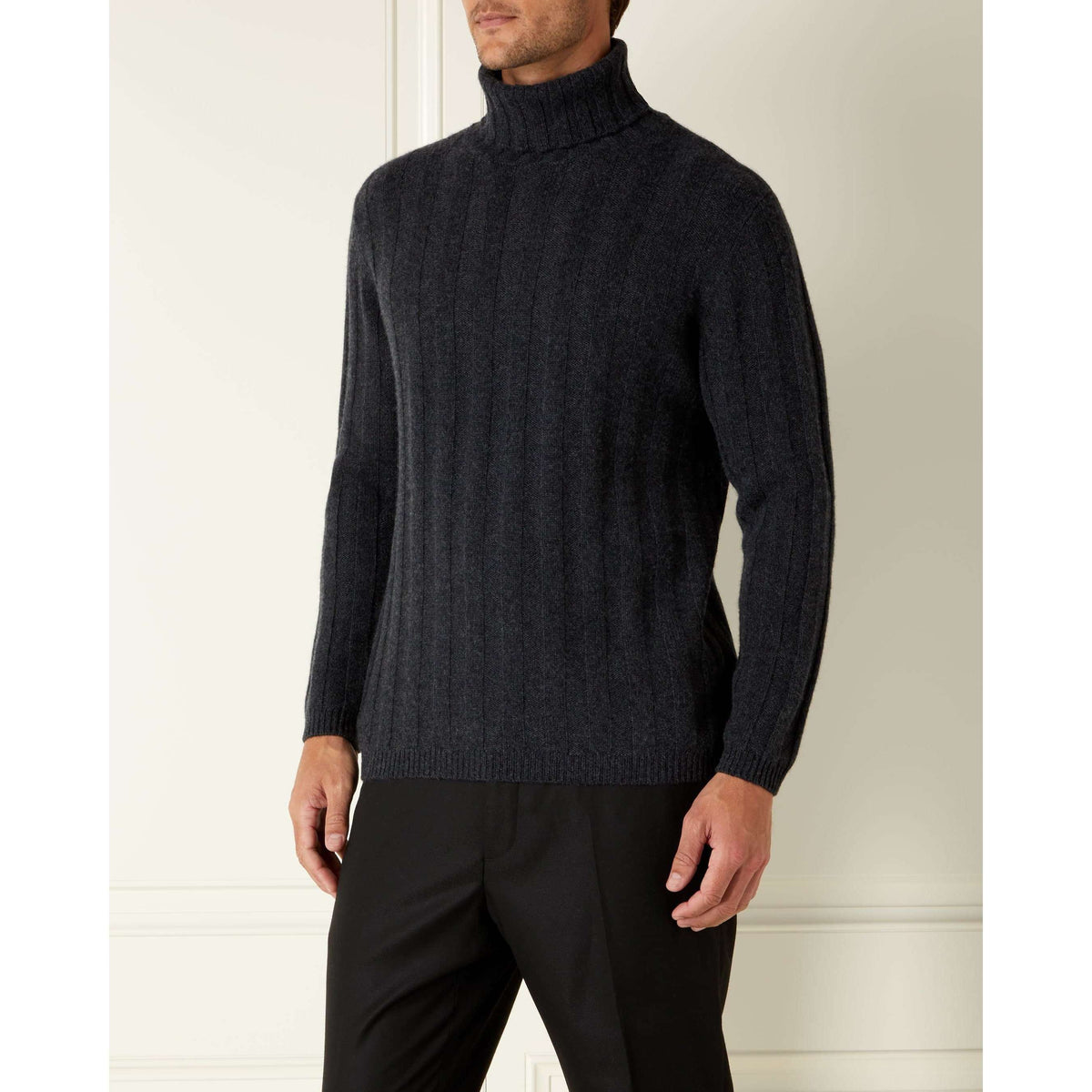 Chunky Rib Cashmere/Merino Roll Neck Sweater - Die Another Day Limited Edition By N.Peal - 007STORE