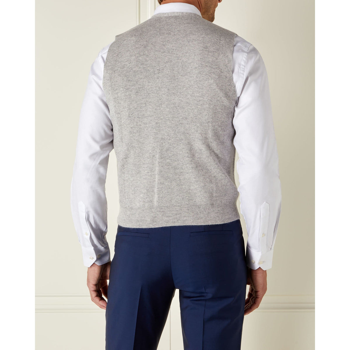 Fumo Grey Cashmere Milano Knit Waistcoat - Goldfinger Limited Edition By N.Peal - 007STORE