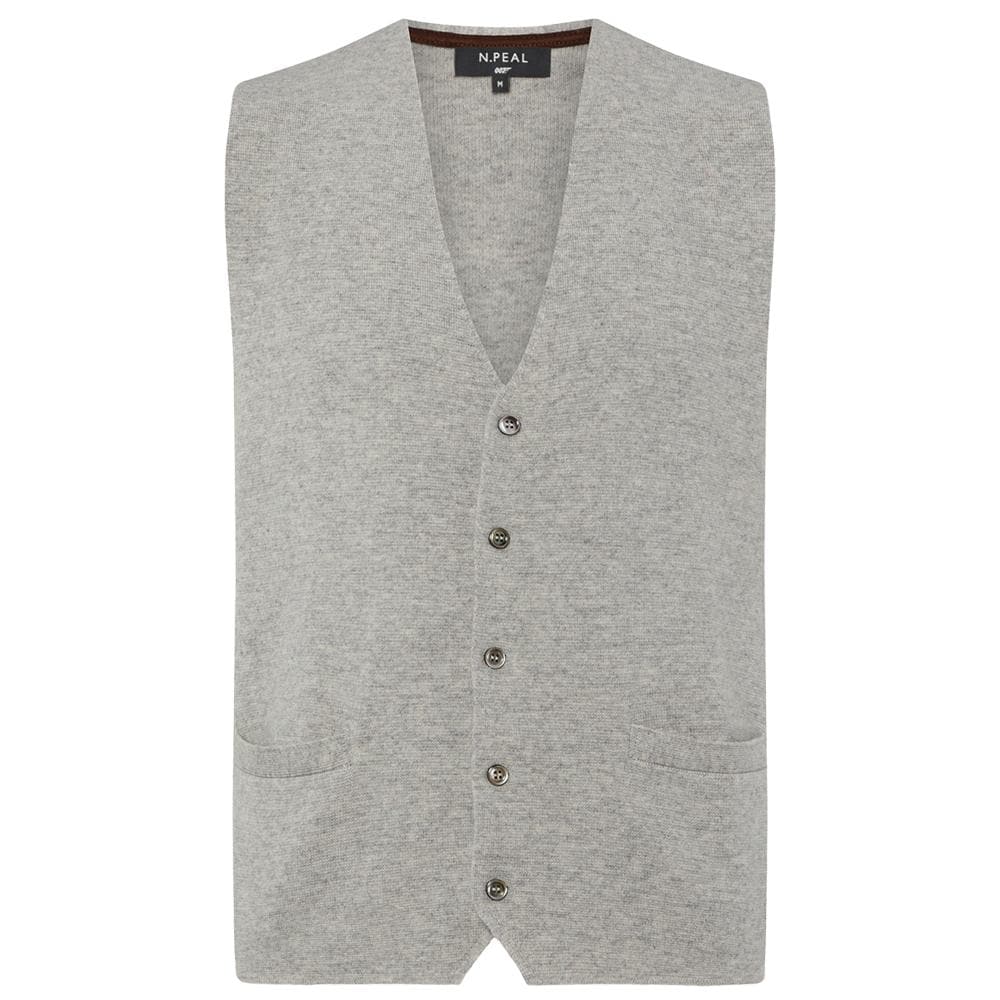 Fumo Grey Cashmere Milano Knit Waistcoat - Goldfinger Limited Edition By N.Peal - 007STORE