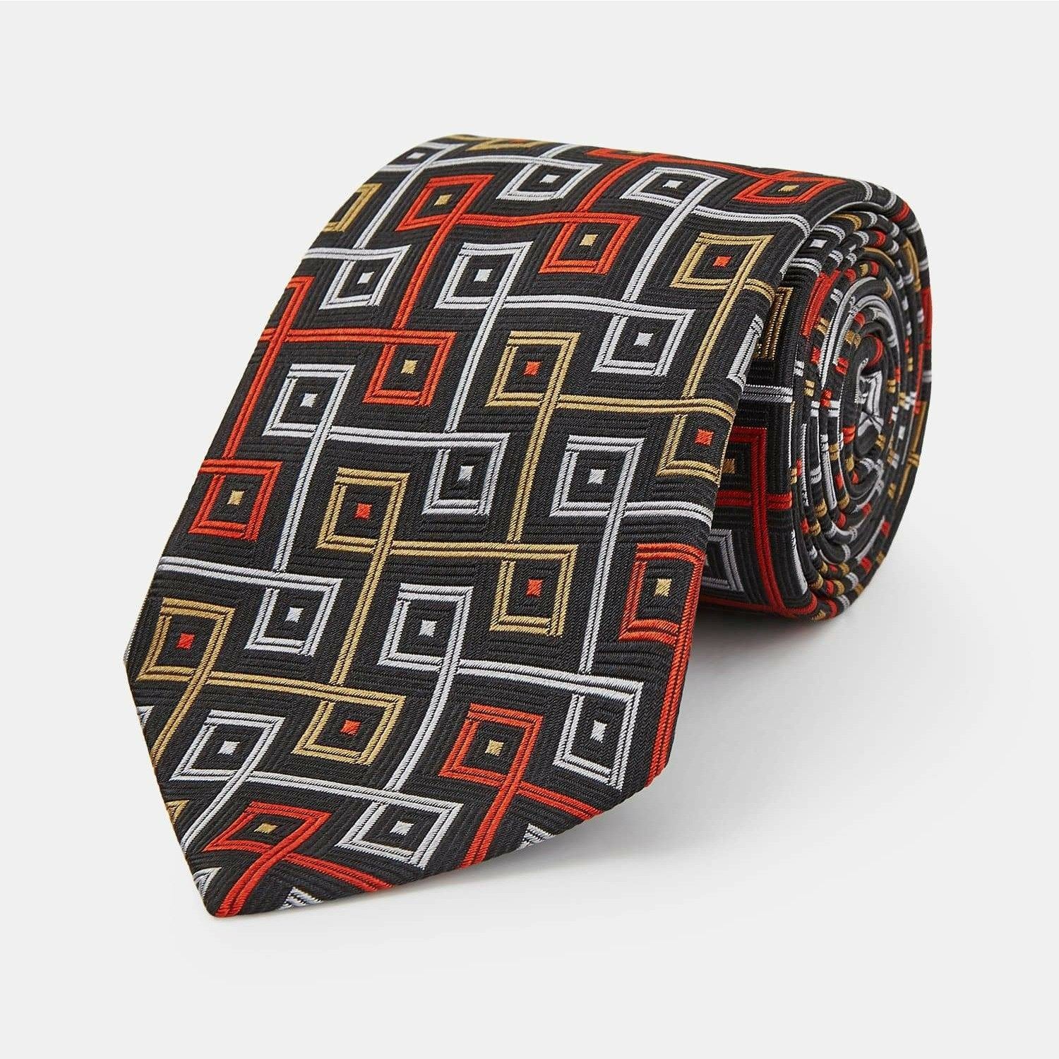 James Bond Geo Squares Silk Tie - The World Is Not Enough Edition - By Turnbull & Asser 007Store