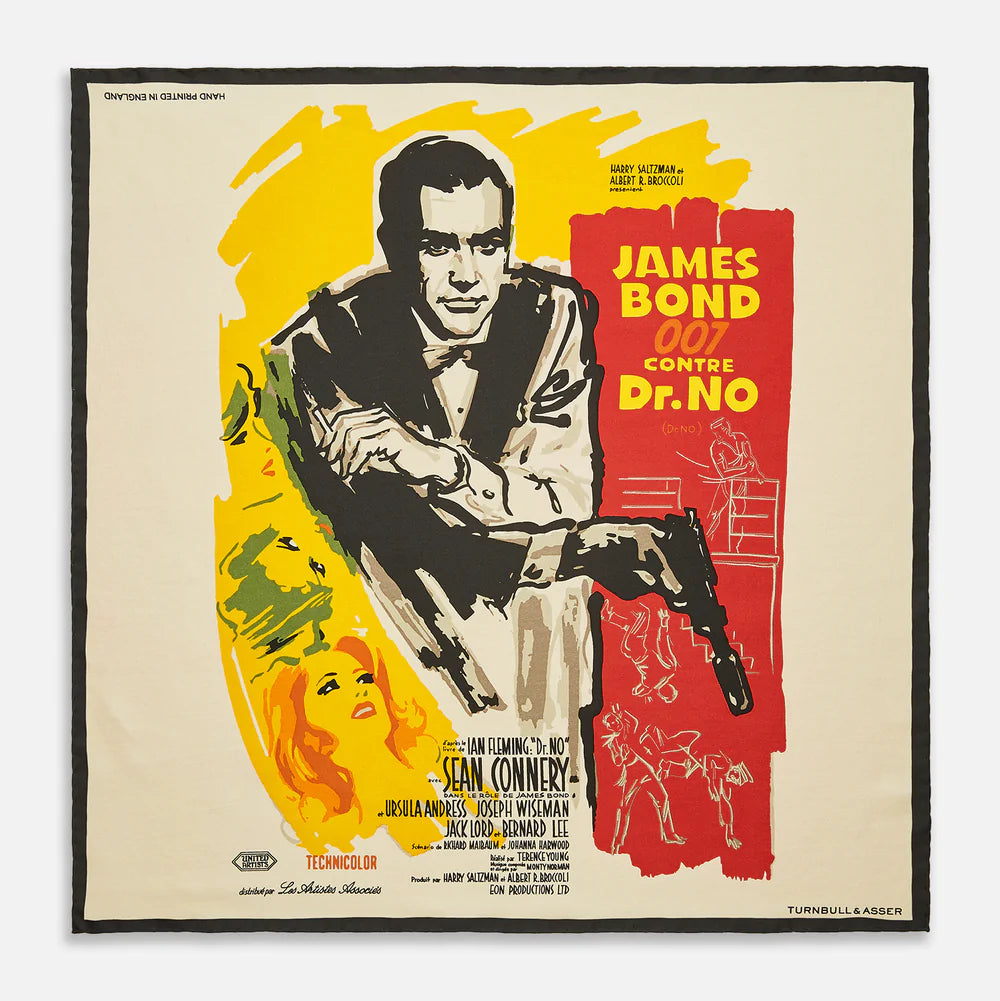 James Bond Dr. No Poster Silk Pocket Square - By Turnbull & Asser 007Store