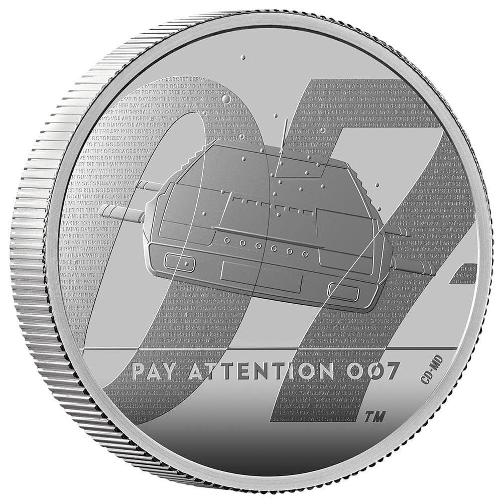 "Pay Attention 007" James Bond Two Ounce Silver Proof Coin - By The Royal Mint - 007STORE