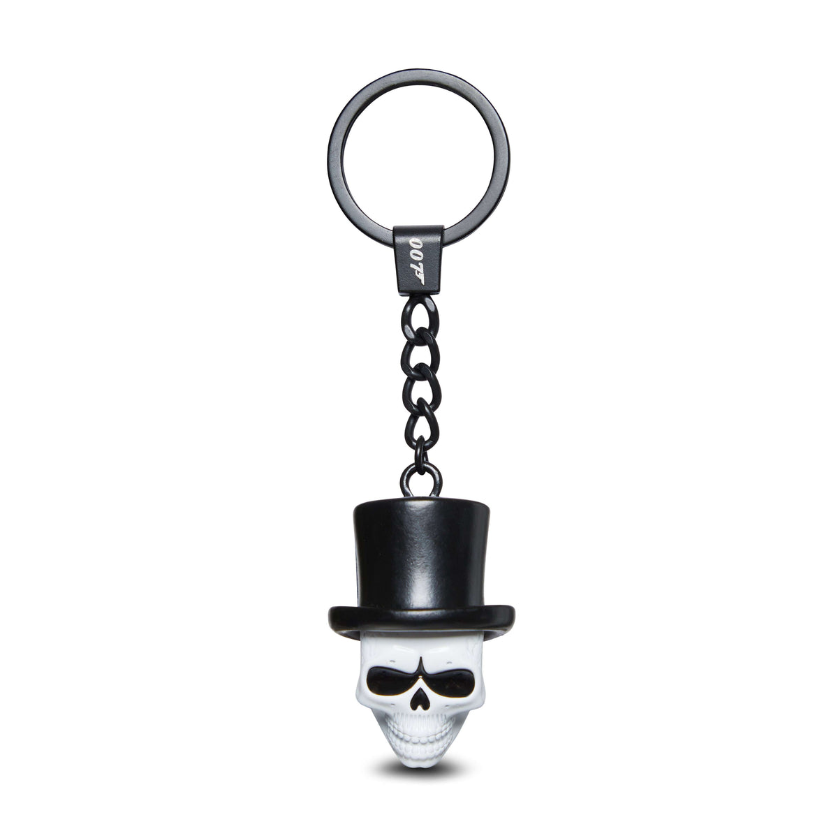 Schlüsselanhänger aus Metall und Emaille mit der Totenkopfmaske „James Bond Spectre“