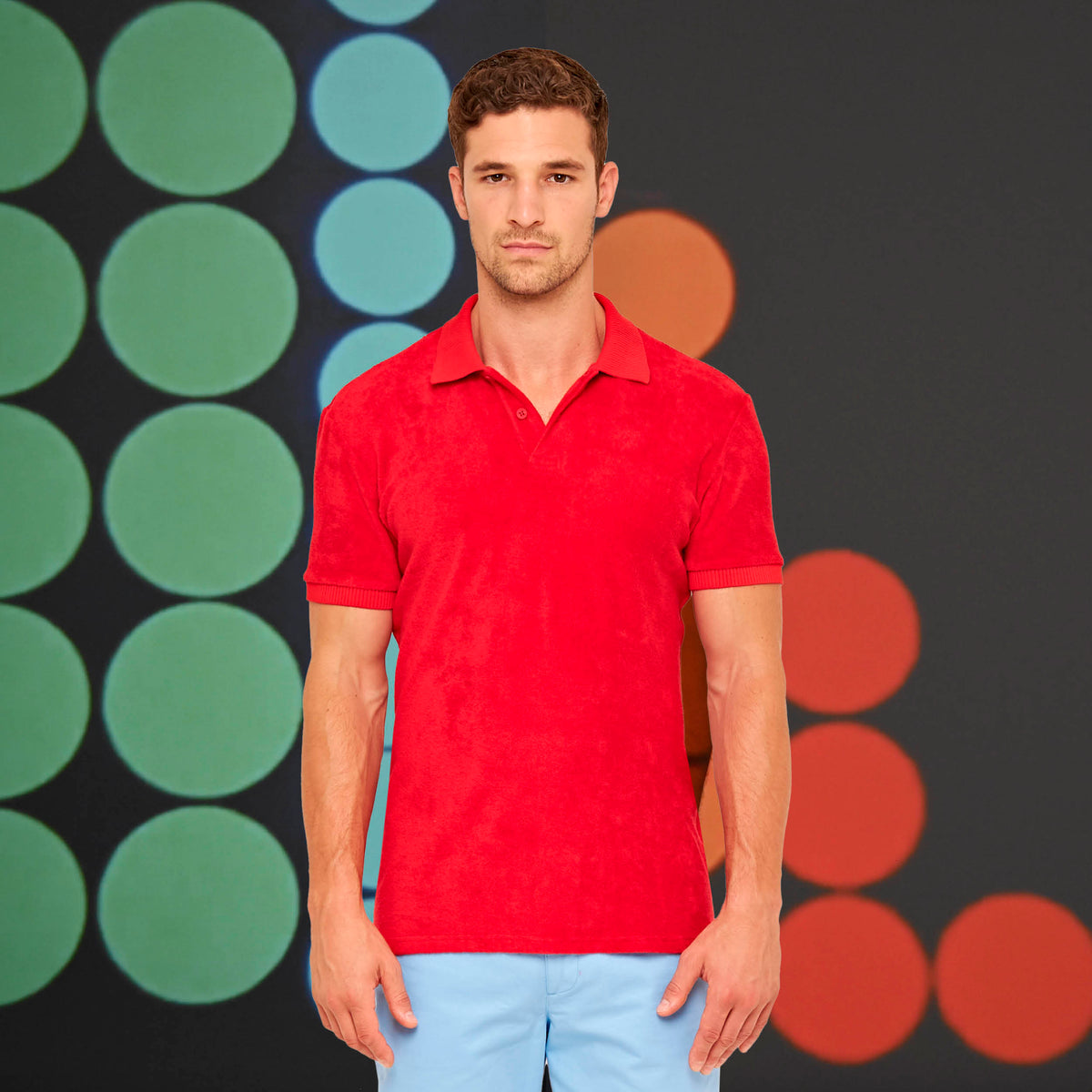 James Bond Red Towelling Polo Shirt - Dr. No Edition - By Orlebar Brown