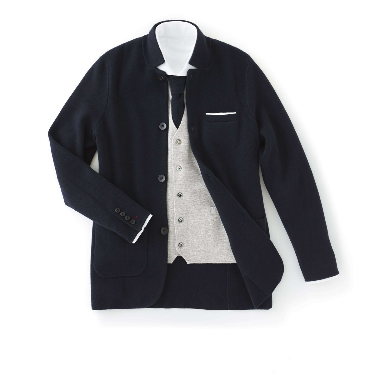 Fumo Grey Cashmere Milano Knit Waistcoat - Goldfinger Limited Edition By N.Peal - 007STORE