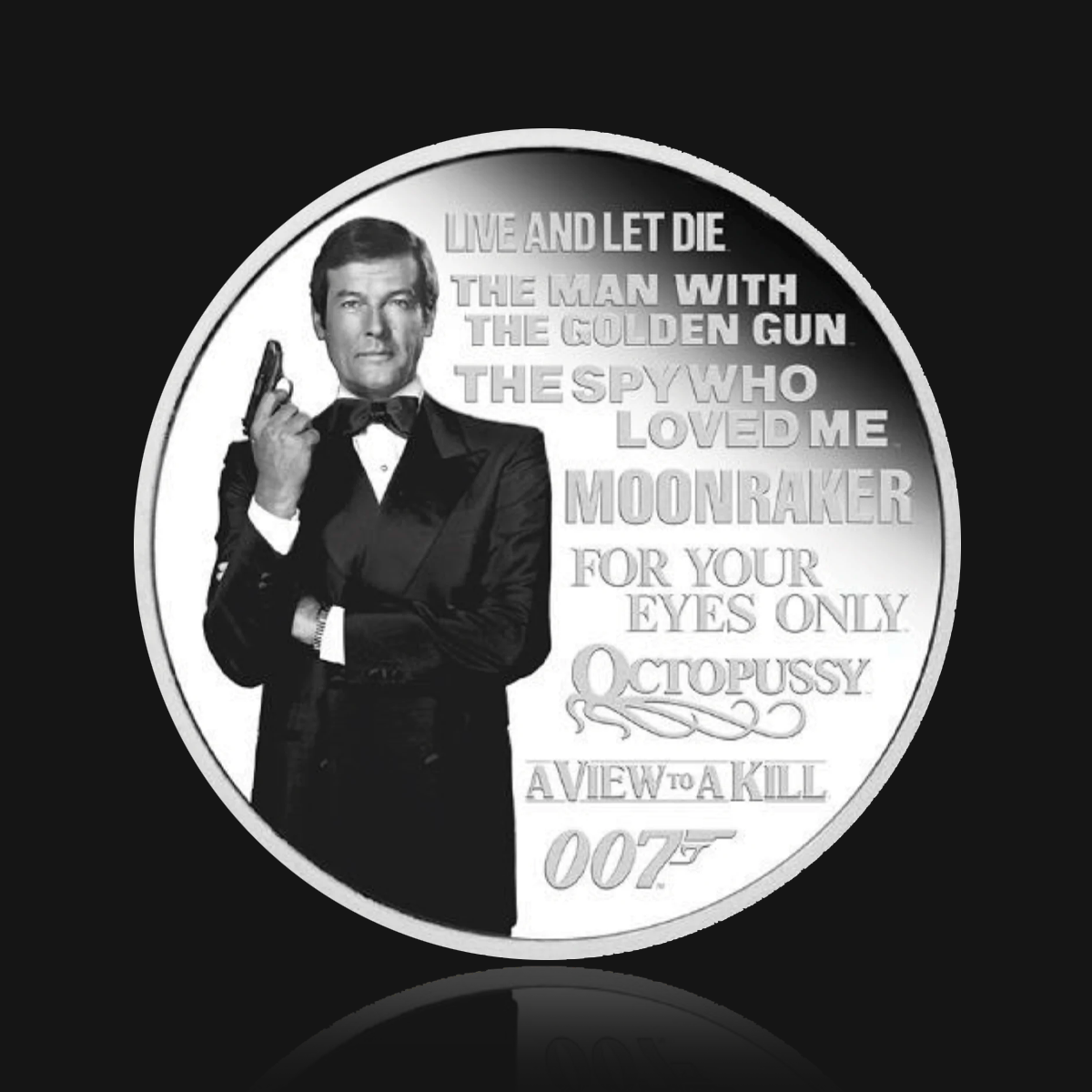 James Bond Roger Moore 1oz Silver Proof Coin - Numbered Edition - By The Perth Mint 007Store